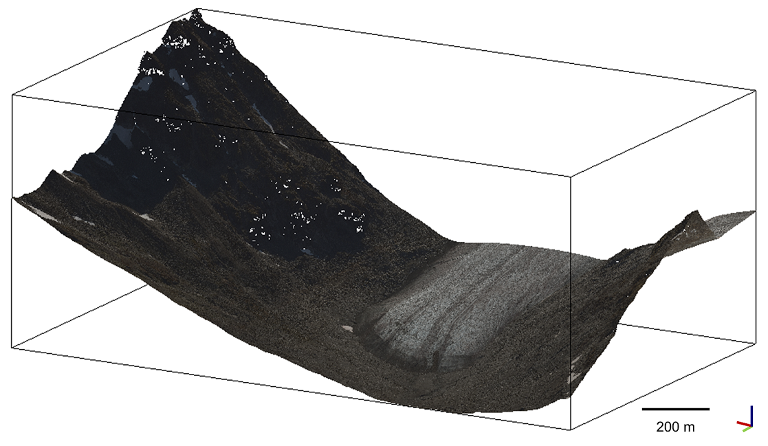 Point cloud of Hullstugubrean colored by RGB