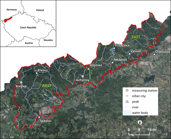 Location of the Ore mountains study area