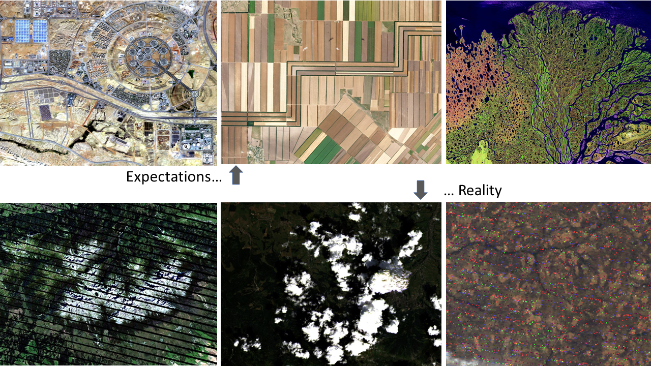Expectations vs reality when searching satellite data Expectations vs reality