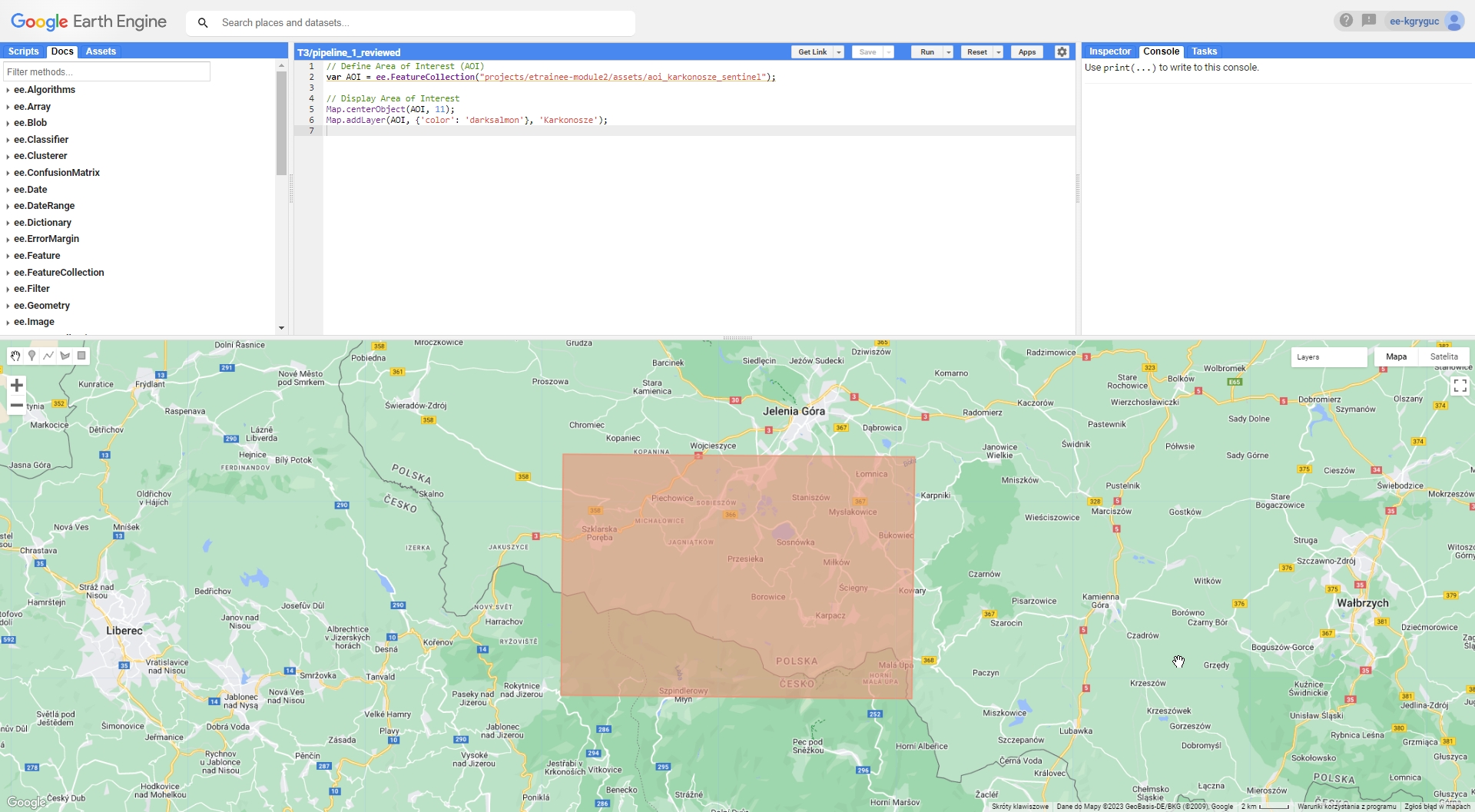 Karkonosze area of interest Area of interest