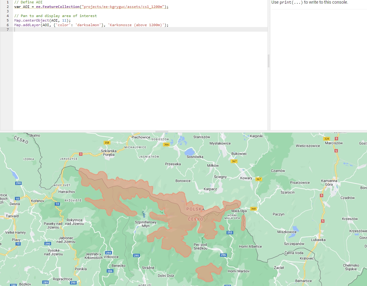 Karkonosze area of interest Area of interest