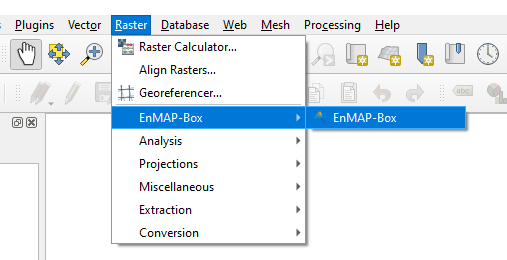 Open EnMAP-Box in QGIS Open EnMAP-Box in QGIS