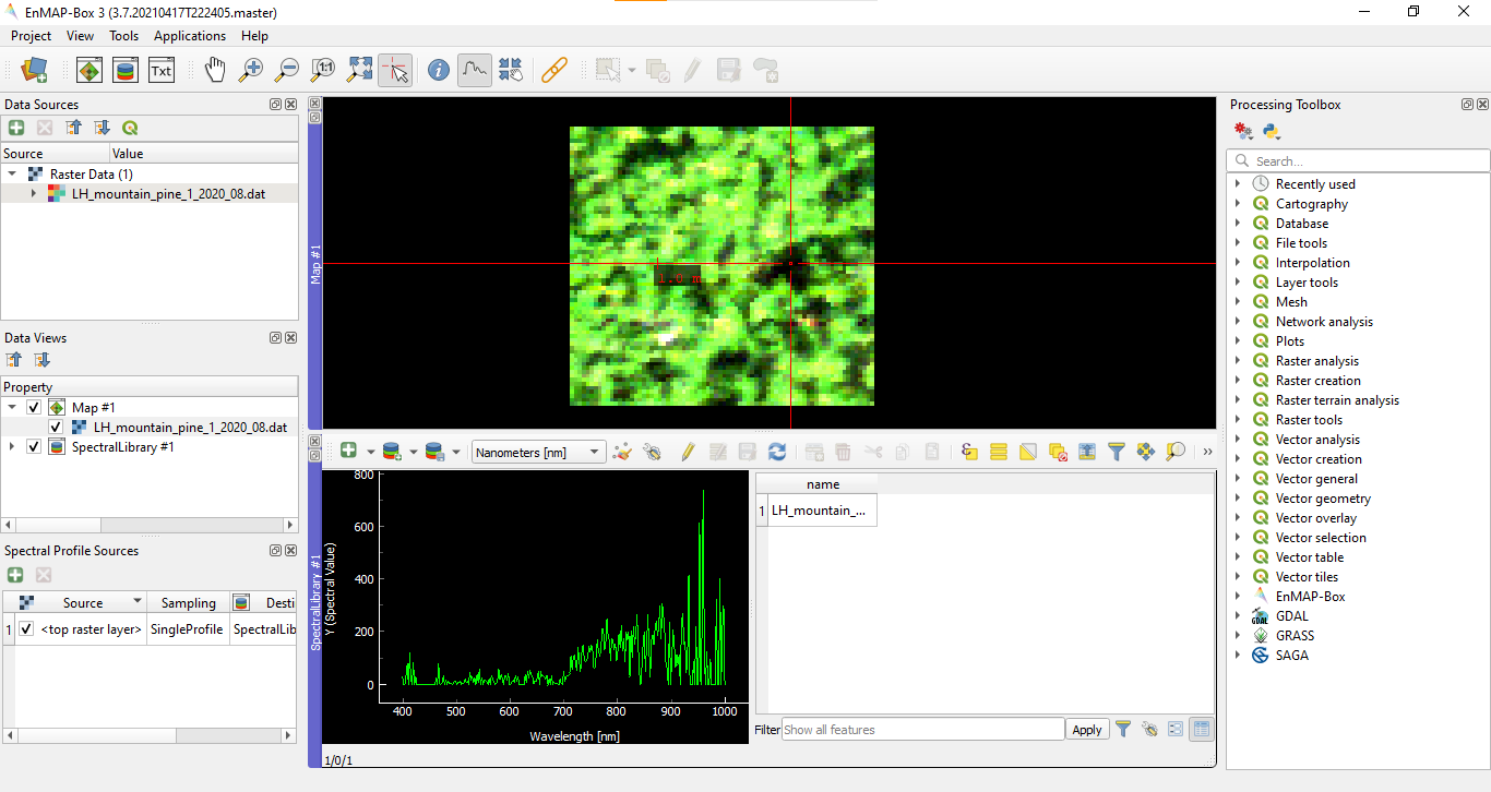 Spectral Curve - Dark Pixel Spectral Curve - Dark Pixel